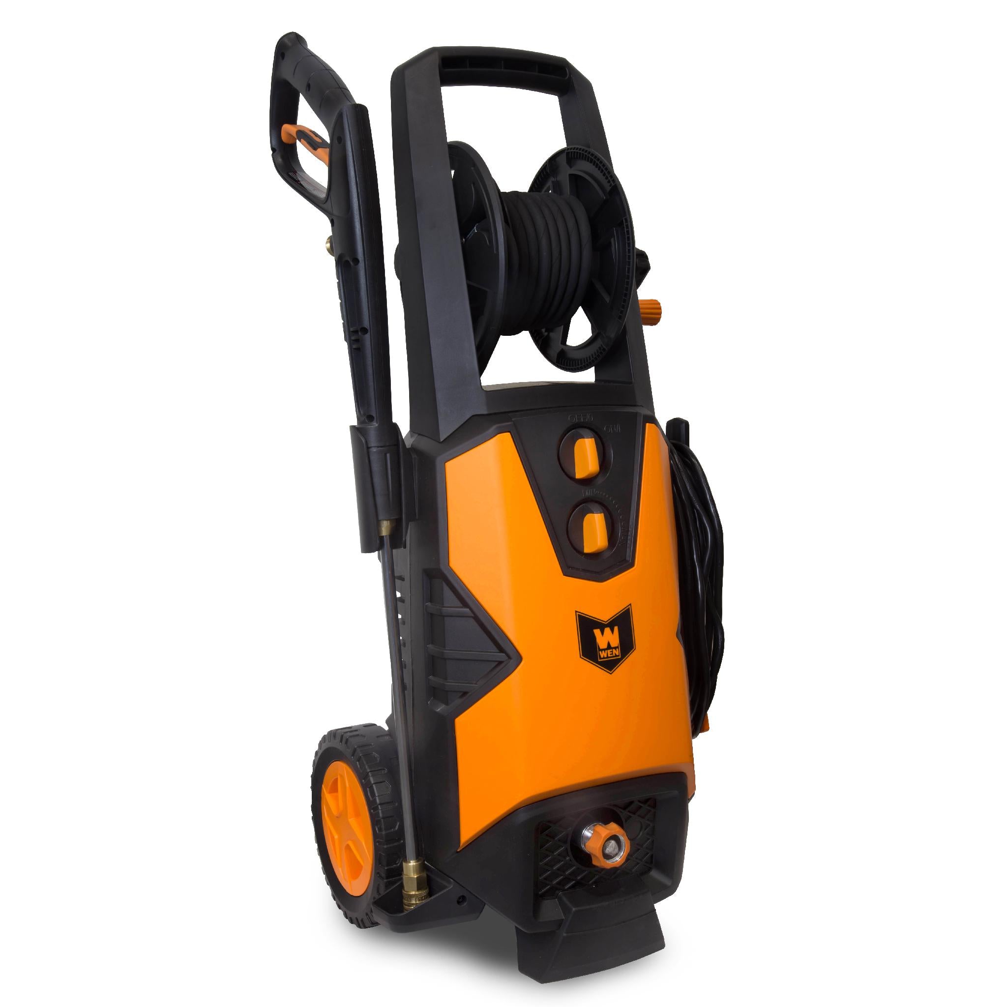 WEN PW21 2030 PSI 1.76 GPM 14.5 Amp Electric Pressure Washer with Adjustable Detergent & Hose Reel - Perfect for Home Cleaning, Driveway Washing, and Outdoor Maintenance