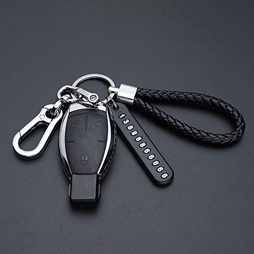 VALINK Anti-Lost Car Keychain with Phone Number Plate - Heavy Duty Metal Key Ring for Auto Vehicle Keys - Perfect for Car Accessories, Key Organization and Emergency Contact Identification