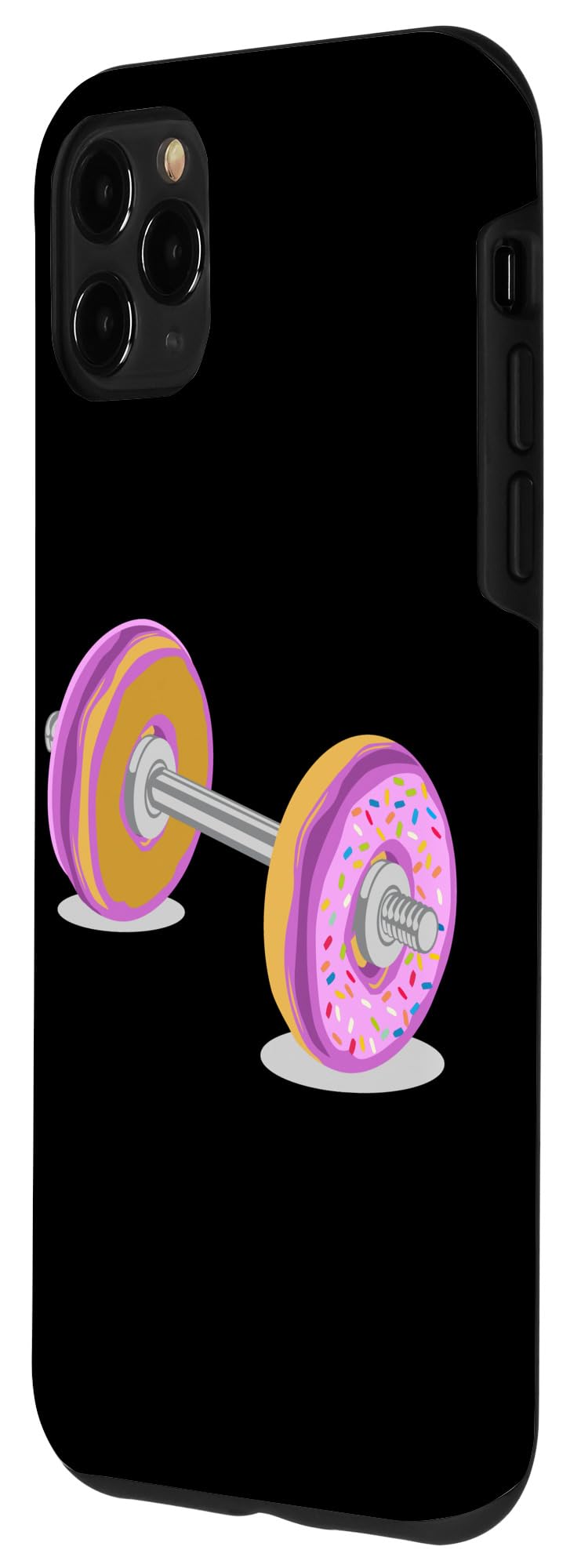 iPhone 11 Pro Max Case - Funny Glazed Donut Barbell Fitness Phone Cover for Gym & Workout | Durable Protective Case for Running, Weightlifting & Exercise