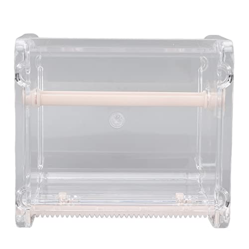 Roll Tape Organizer - Large Capacity PP Shell Space Saving DIY Transparent Tape Dispenser for Home Office & Crafting (Beige) | Perfect for Wrapping Gifts, Organizing Supplies & DIY Projects