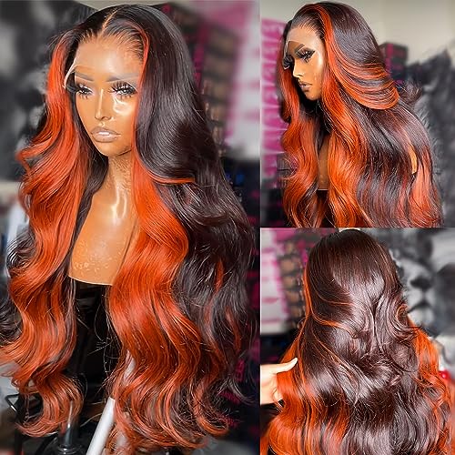 200% Density 9X6 ginger human hair lace front wigs