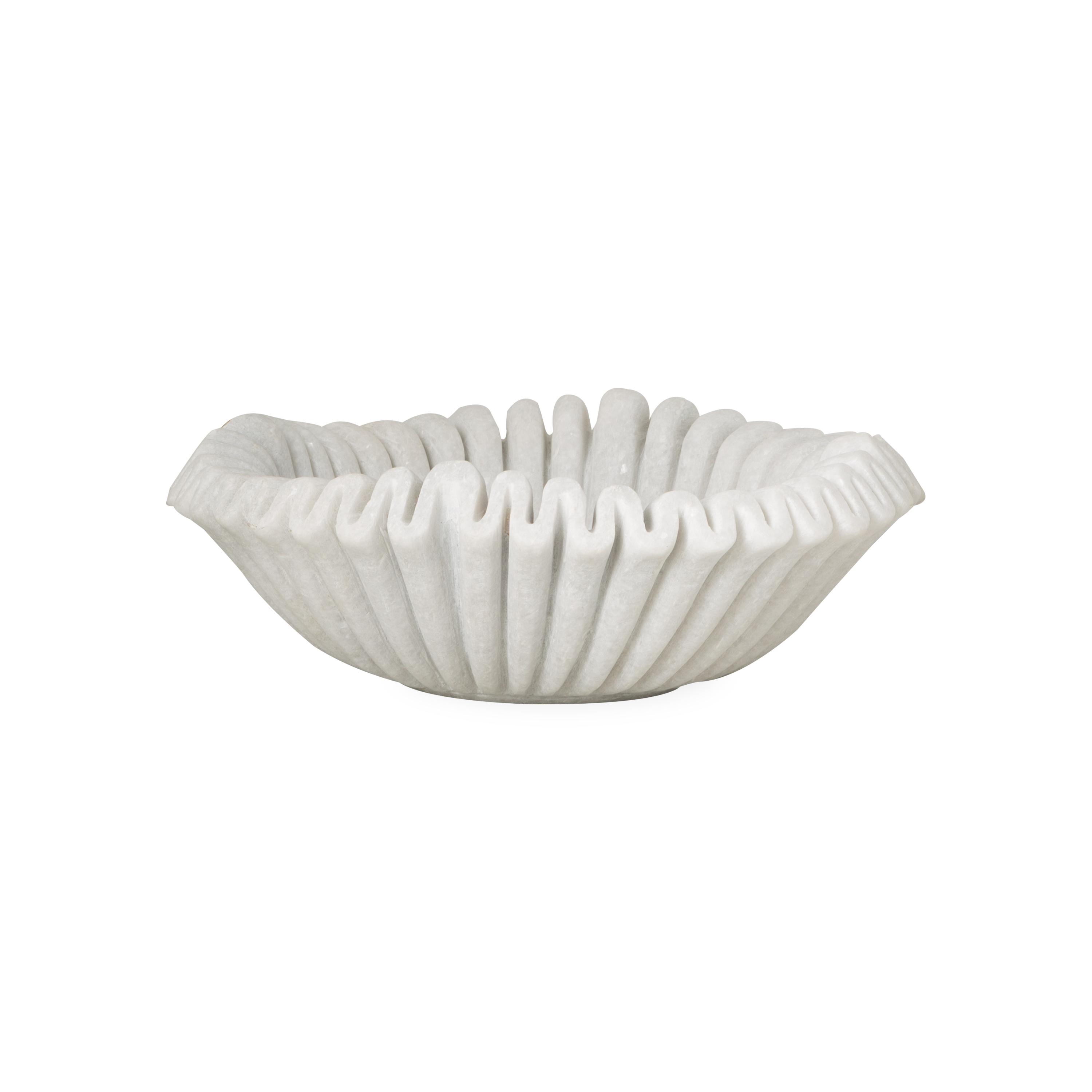Elegant Marble Ruffle Bowl - Handcrafted Decorative Serving Bowl for Fruits, Nuts & Home Decor | Perfect for Dining Tables, Centerpieces & Gift Giving