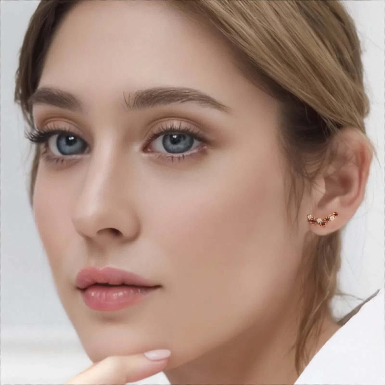 Natural Garnet Meteor Star Ear Climber Earrings for Women | Elegant Dangle Earrings for Party, Wedding & Evening Wear | E7277