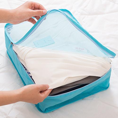 6-Piece Travel Packing Cubes Set - Waterproof Luggage Organizers with Compression for Clothes & Accessories (Gray) - Perfect for Suitcase Organization, Business Trips & Vacation Packing