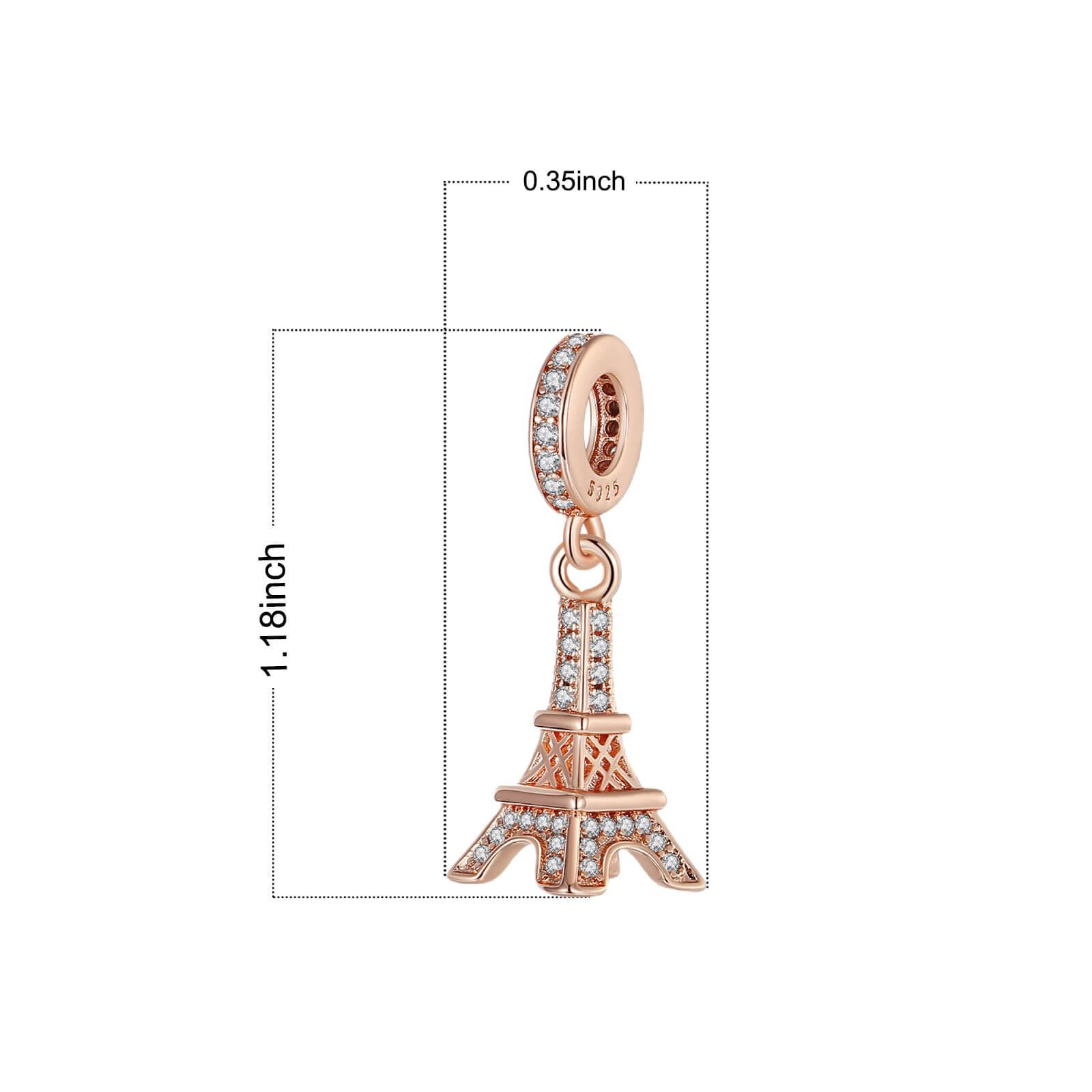 925 Sterling Silver Charms for Jewelry Making - Eiffel Tower, Paw Print & Cactus Pendants for Women's Bracelets & Necklaces - Perfect Birthday Gifts & DIY Jewelry Supplies for Craft Lovers