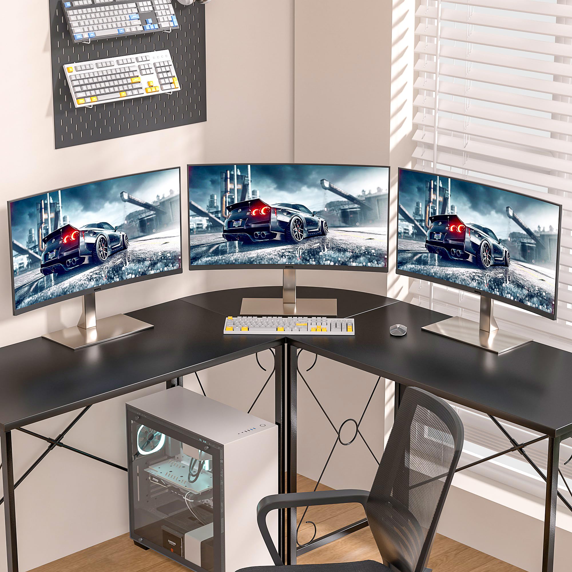 VECELO 39.4 Inch Foldable Computer Desk - Portable Laptop Table for Home Office, Study, Reading & Writing - Space Saving No Assembly Required Workstation - Black (2 Pack Set) - Perfect for Small Apartments, Dorm Rooms & Compact Workspaces