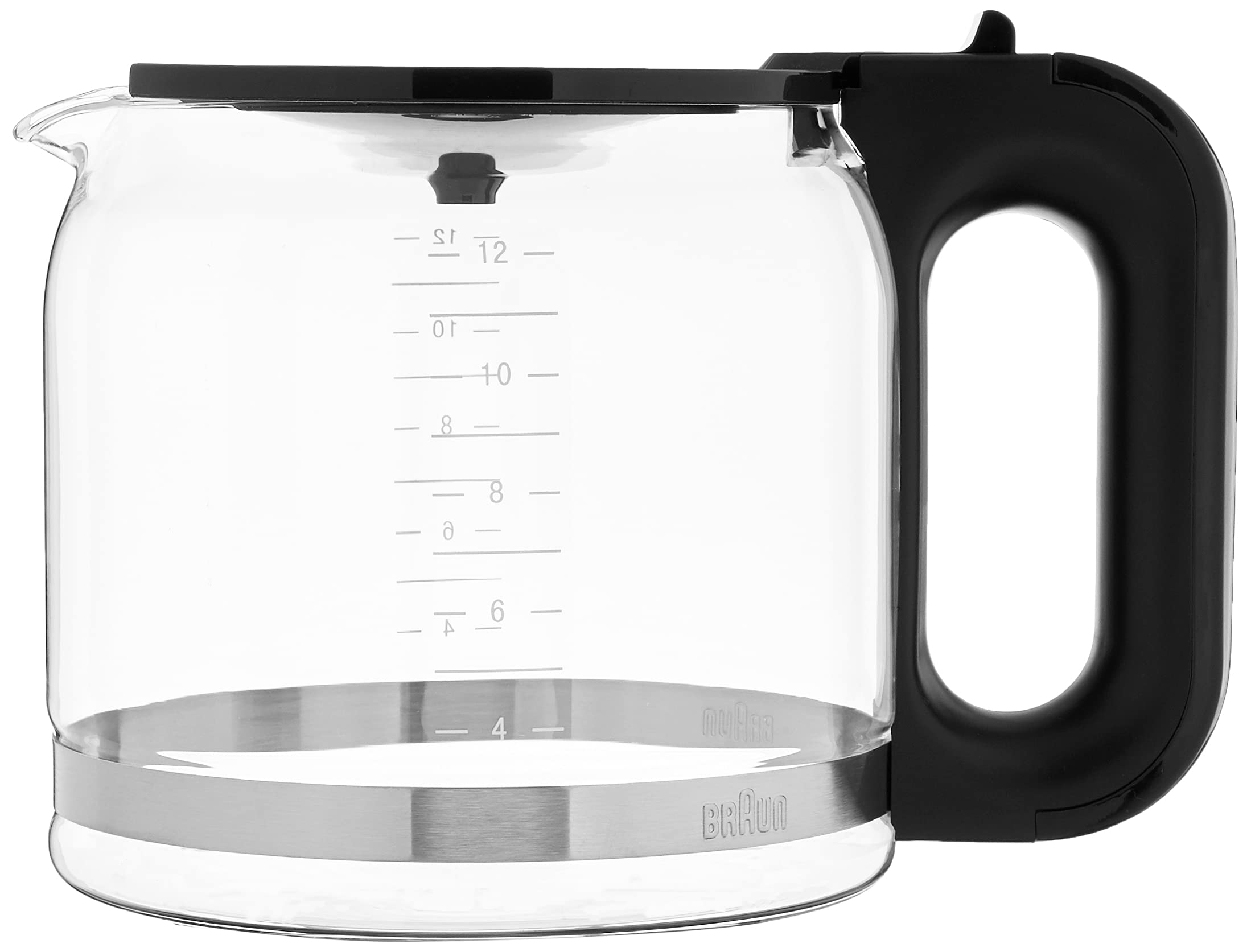 Braun BRSC005 Replacement Carafe for Braun Coffee Maker - 12 Cup Glass Carafe with Lid - Clear Coffee Pot for Braun BrewSense, MultiServe & Other Models - Perfect for Home, Office & Restaurants
