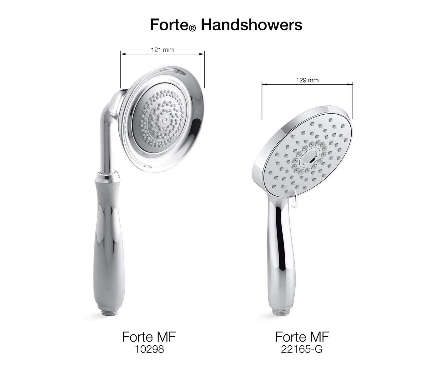 KOHLER 22165-G-2BZ Forte Multifunction Handheld Shower Head with 3 Spray Settings, 1.75 GPM Flow Rate, Oil-Rubbed Bronze Finish - Perfect for Bathroom Renovation & Spa-Like Shower Experience
