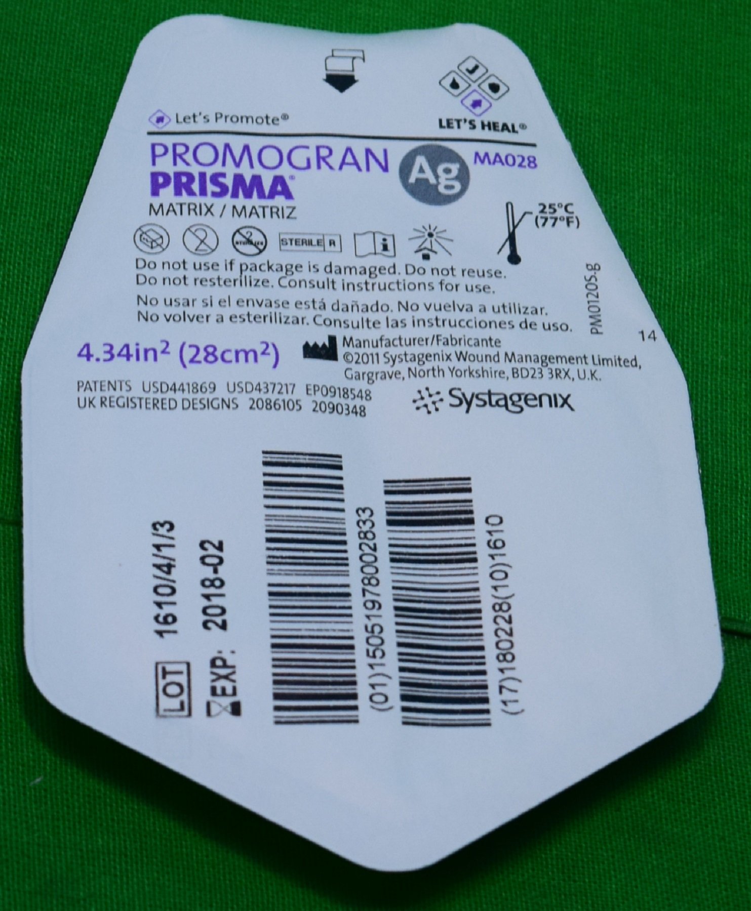 Systagenix Promogran Prisma Ag Silver Matrix Dressing - Box of 10 Wound Care Dressings for Chronic Wounds, Ulcers & Burns | Advanced Wound Healing Solution for Diabetic & Surgical Wounds