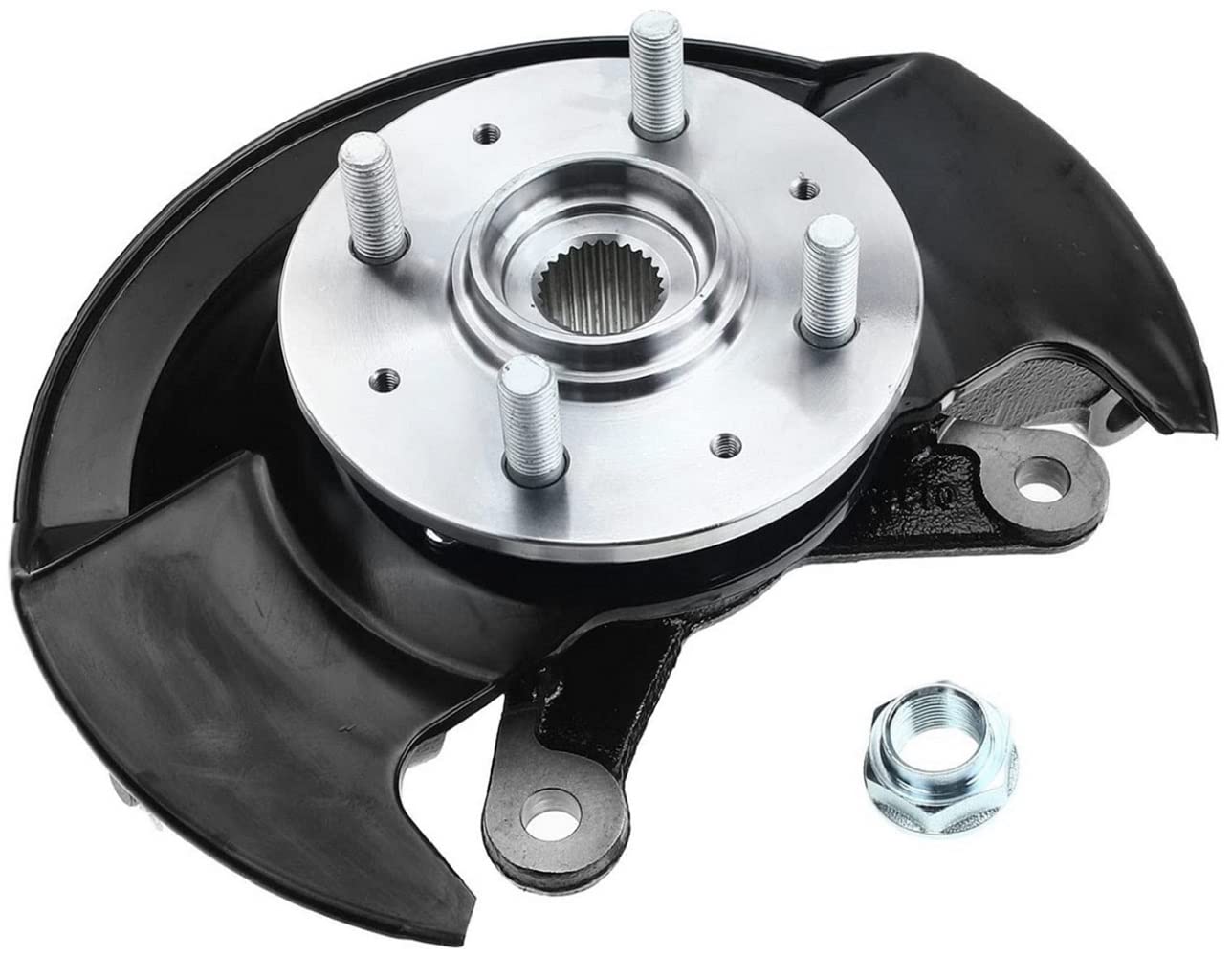 2003-2005 Honda Civic 1.7L L4 Steering Knuckle & Wheel Hub Bearing Assembly - Front Left Driver Side Replacement Part for CNG & Petrol Models - Perfect for Suspension Repair & Wheel Bearing Replacement