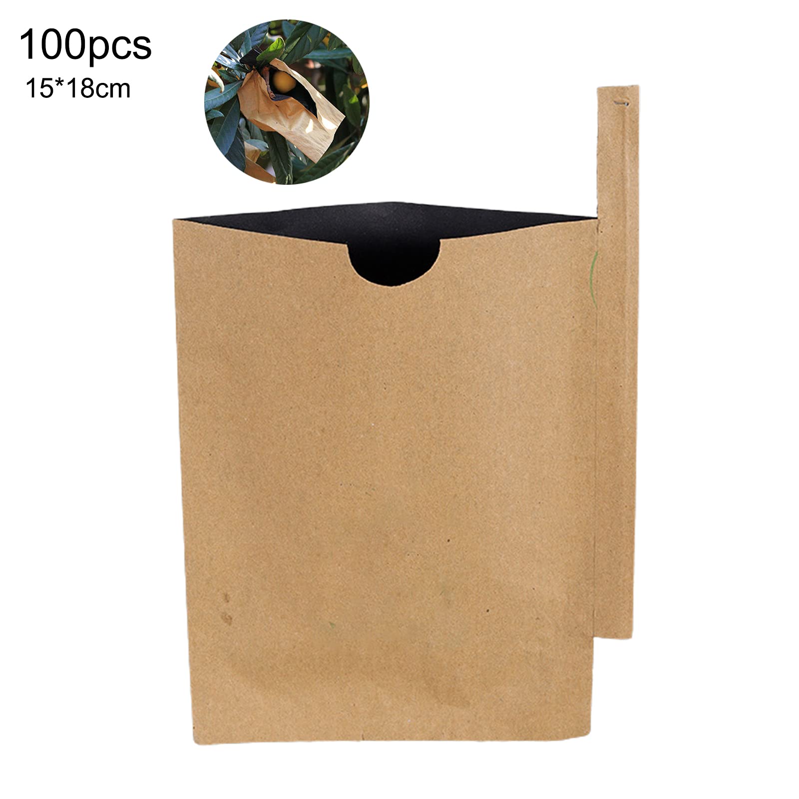 100Pcs Fruit Protection Bags - Pulp Paper Garden Plant Covers for Trees, Flowers & Vegetables with Wire | Eco-Friendly, Breathable & Durable | Perfect for Apple, Pear, Peach & Berry Protection