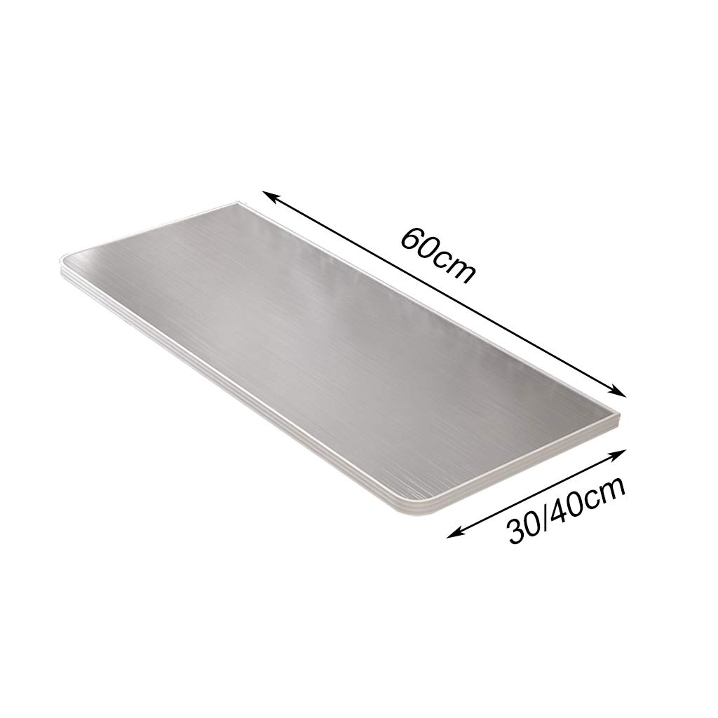 Stainless Steel Folding Wall Mounted Drop Leaf Table - Space Saving Kitchen Dining Desk with Metal Bracket, Multi-Size Options (60x30cm) - Perfect for Small Apartments, Dorms & Home Offices