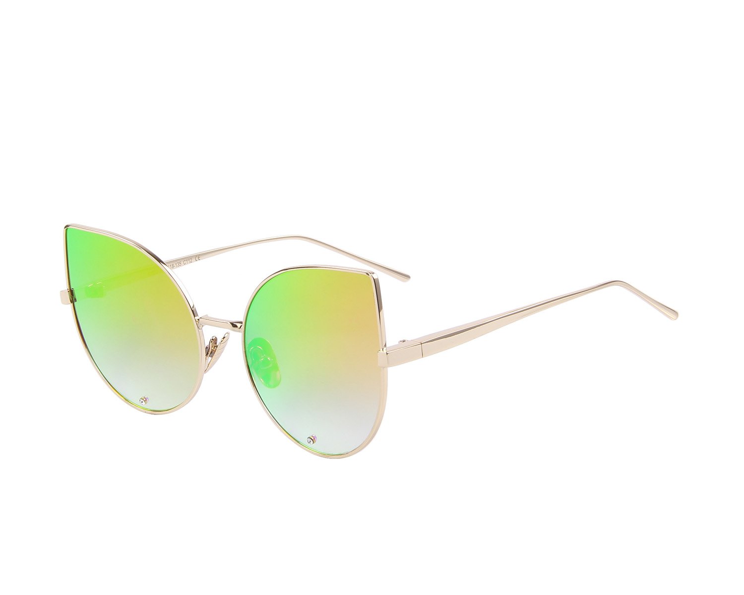 MERRY'S Women's Rose Gold Cat Eye Sunglasses with Pink Mirrored Lens S8026 - Stylish UV Protection for Beach, Driving & Outdoor Fashion