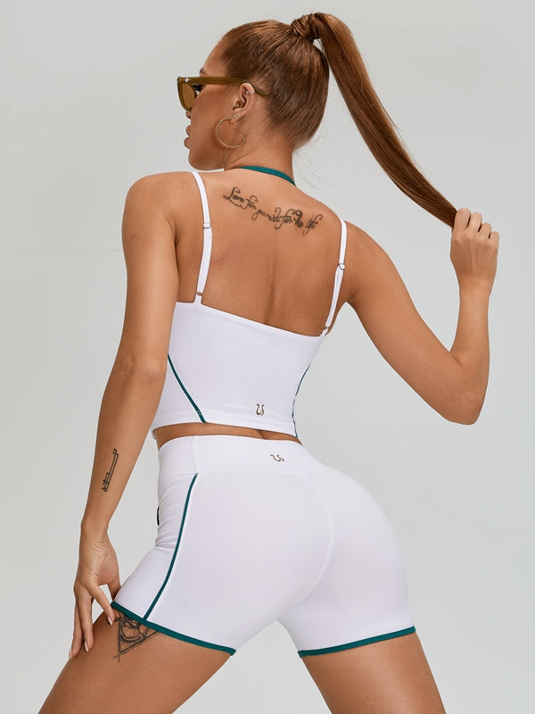 ZASUWA Women's High Waisted Booty Shorts with Contrast Color Pockets - Perfect for Gym, Yoga, Running & Casual Wear