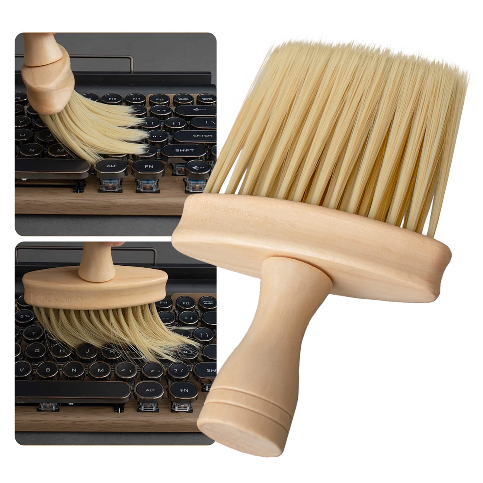 Wooden Anti-Static Keyboard Cleaning Brush - Dust & Crumbs Remover for PC, Laptop, Mechanical Keyboards - Perfect for Office, Gaming & Home Use
