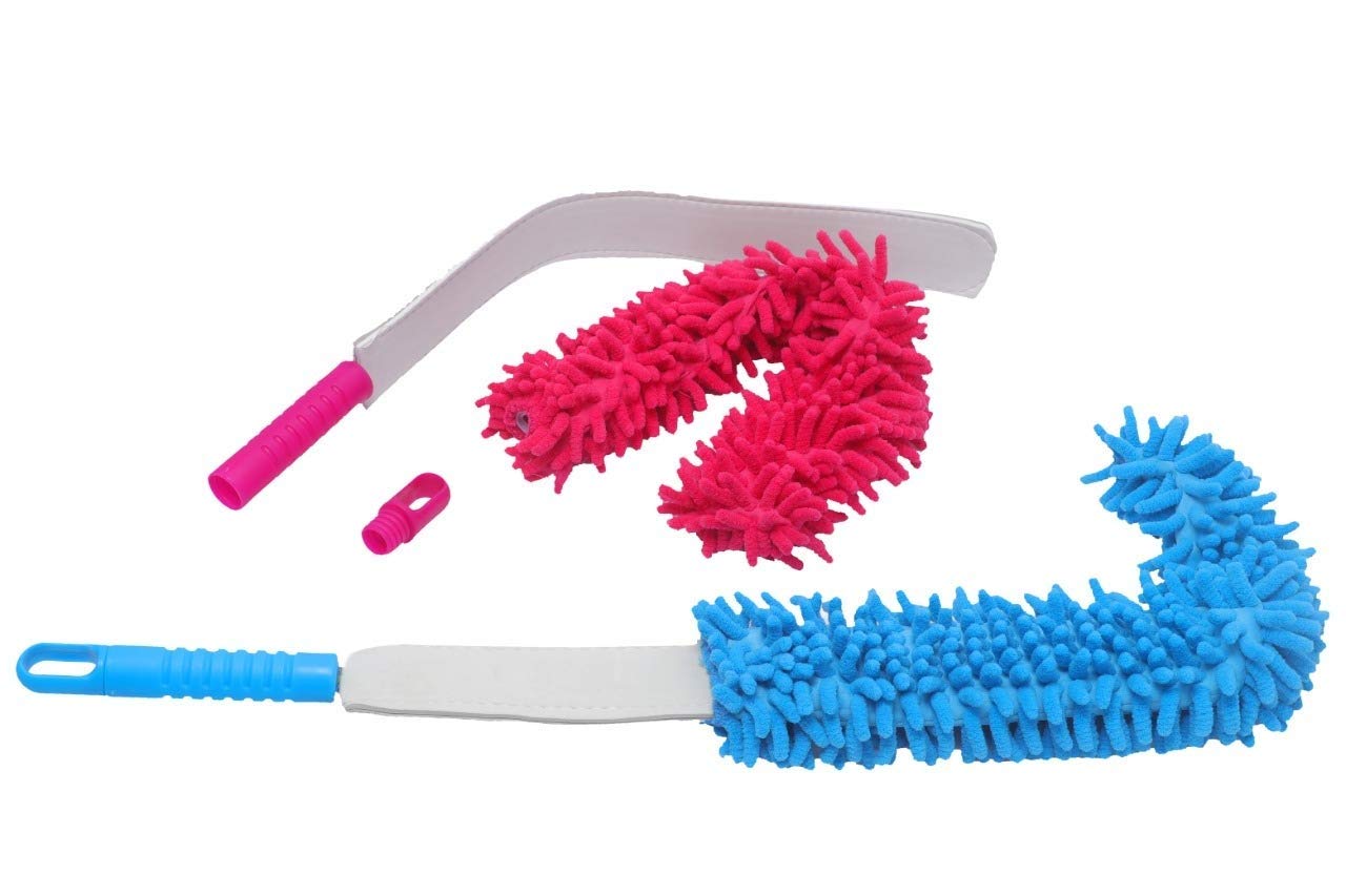 Mobhada Multi-Purpose Feather Microfiber Cleaning Brush - Magic Dust Cleaner for Car, Home, Office & Furniture (Multicolor) | Perfect for Dusting, Polishing & Detailing Surfaces