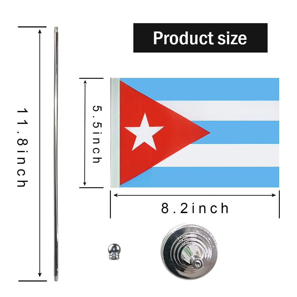 Cuban Flag - Mini Cuba Table Desk Flags for Home, Office & Party Decorations | Patriotic Display & National Pride Decor