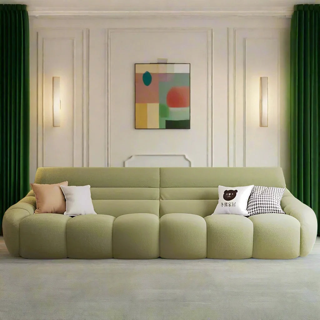 Mid Century Modern Lazy Couch Sofa Set - 3-Piece Living Room Furniture for Relaxing & Lounging - Perfect for Small Spaces, Apartments and Cozy Home Decor