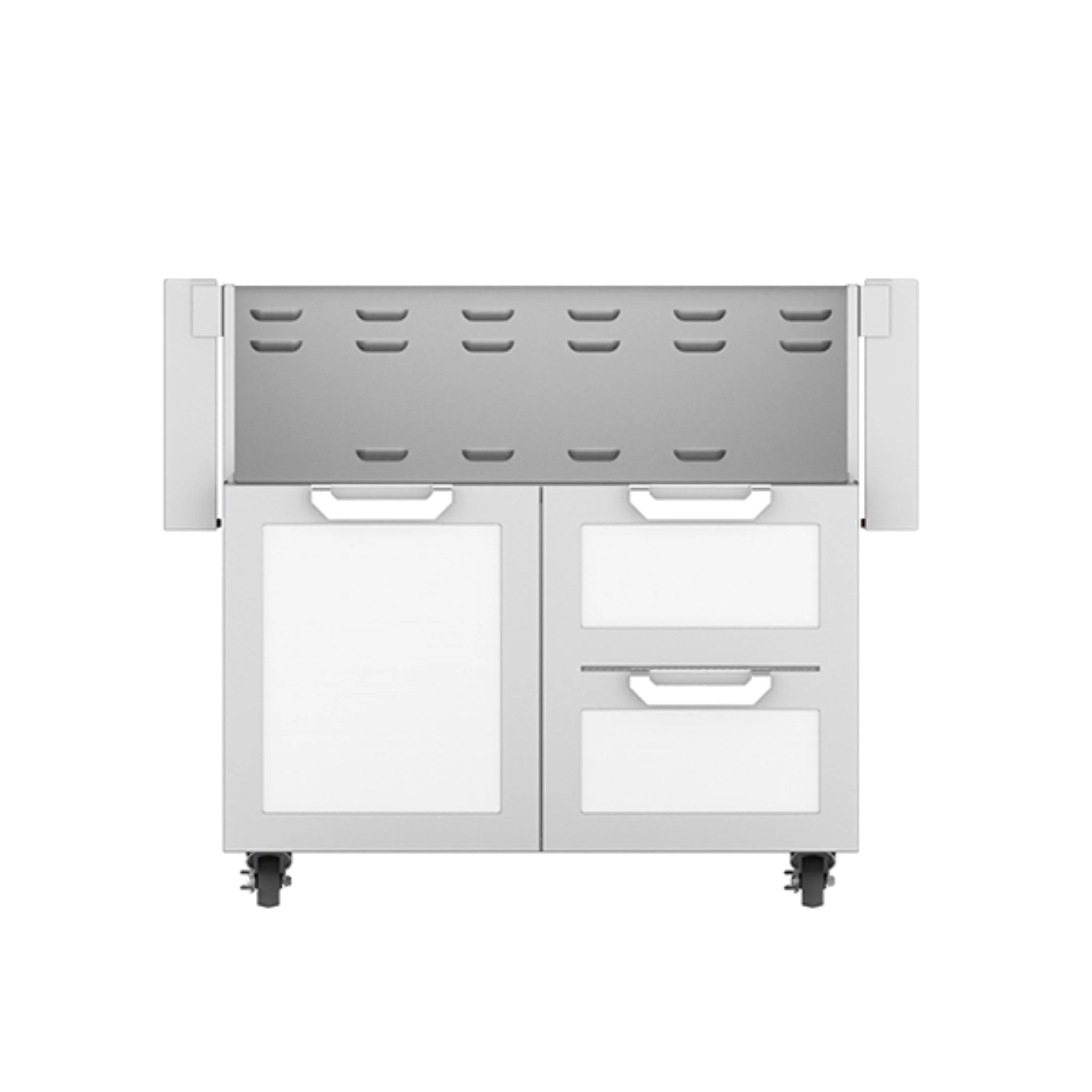 Hestan GCR36 36-Inch Outdoor Tower Cart with Door & Double Drawers - Heavy Duty Stainless Steel Kitchen Utility Cart for Patio, BBQ, Garden & Commercial Use