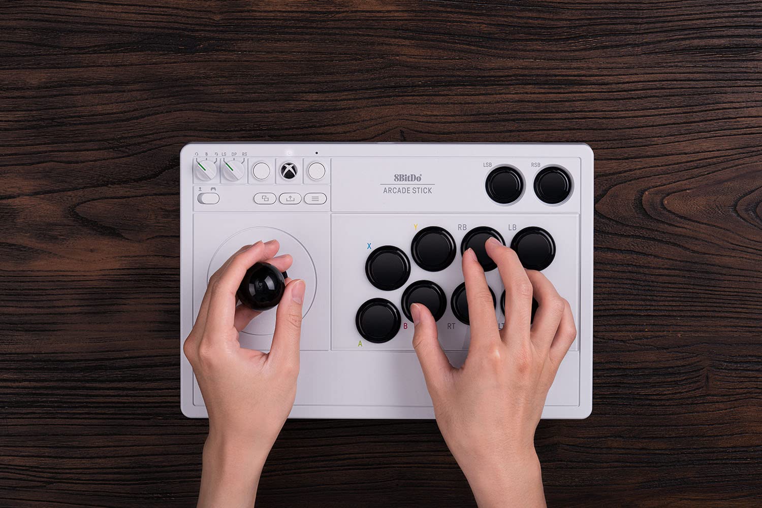 8Bitdo Wireless Arcade Stick for Xbox Series X|S, Xbox One & Windows 10 - Officially Licensed Fighting Game Controller with 3.5mm Audio Jack (White) | Perfect for Street Fighter, Tekken & Retro Arcade Gaming