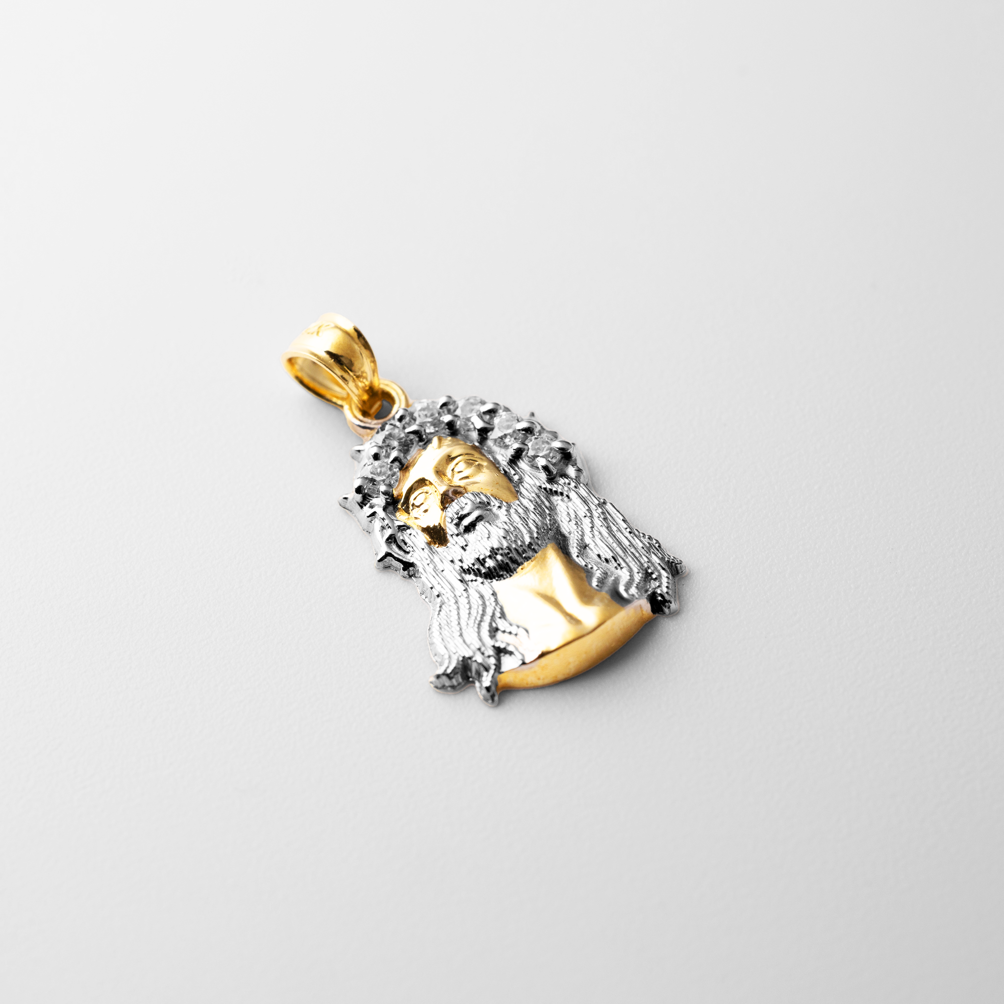 Gold CZ Jesus Christ Head Pendant Necklace - Model 1184 | Religious Jewelry for Men & Women, Perfect for Church, Baptism & Daily Wear