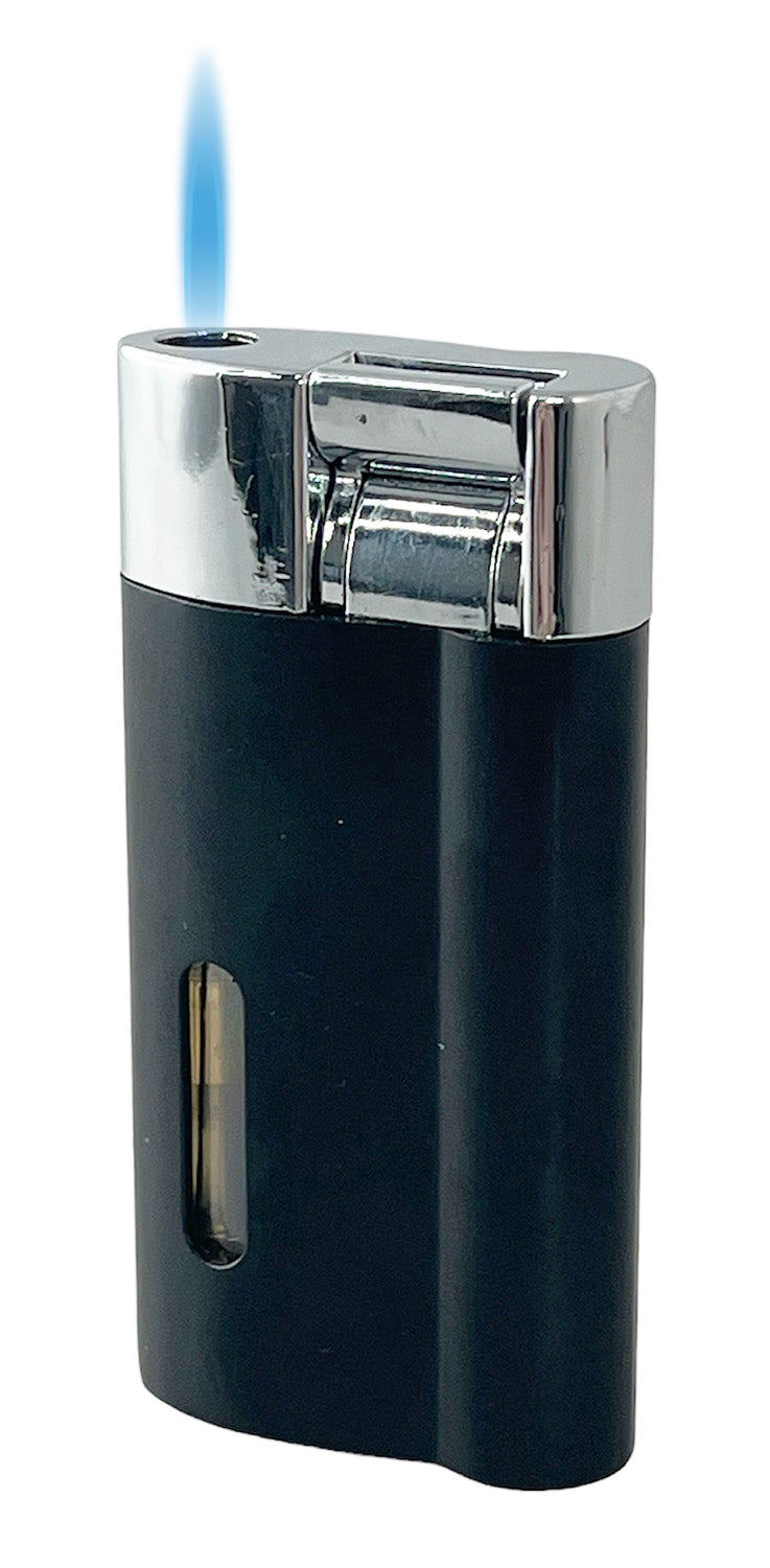 Visol Iguana Single Torch Flame Lighter - Windproof Butane Lighter for Cigars, Candles & Outdoor Use (Black) - Perfect for Camping, BBQ & Home Essentials