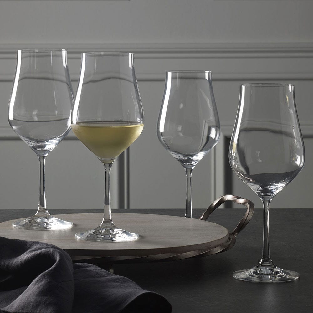 Grace Set of 4 Elegant White Wine Glasses - Premium Crystal Clear Glassware for Chardonnay, Sauvignon Blanc & Riesling - Perfect for Dinner Parties, Weddings & Romantic Date Nights