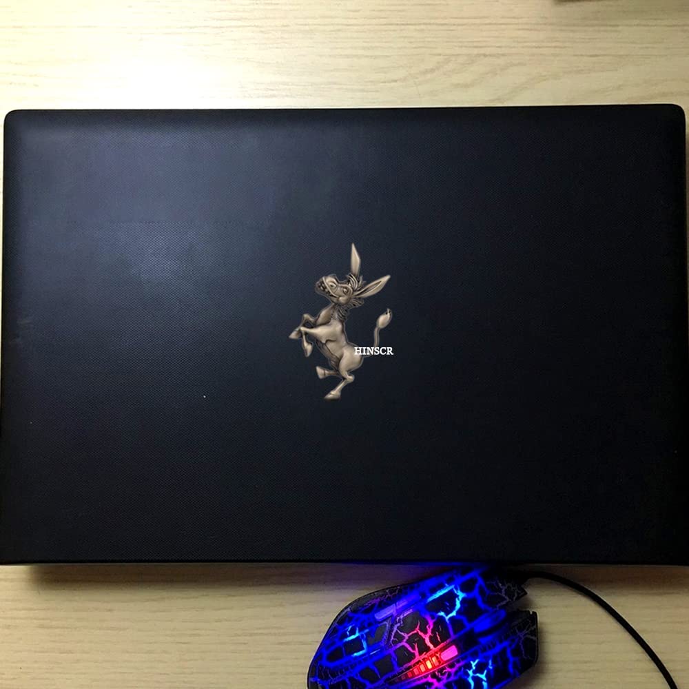 3D Donkey Metal Car Emblem - Cute Bronze Hood Badge Sticker for Cars, Motorcycles, Laptops & Backpacks | Unique Vehicle & Personal Accessory Decoration for Car Enthusiasts & Animal Lovers