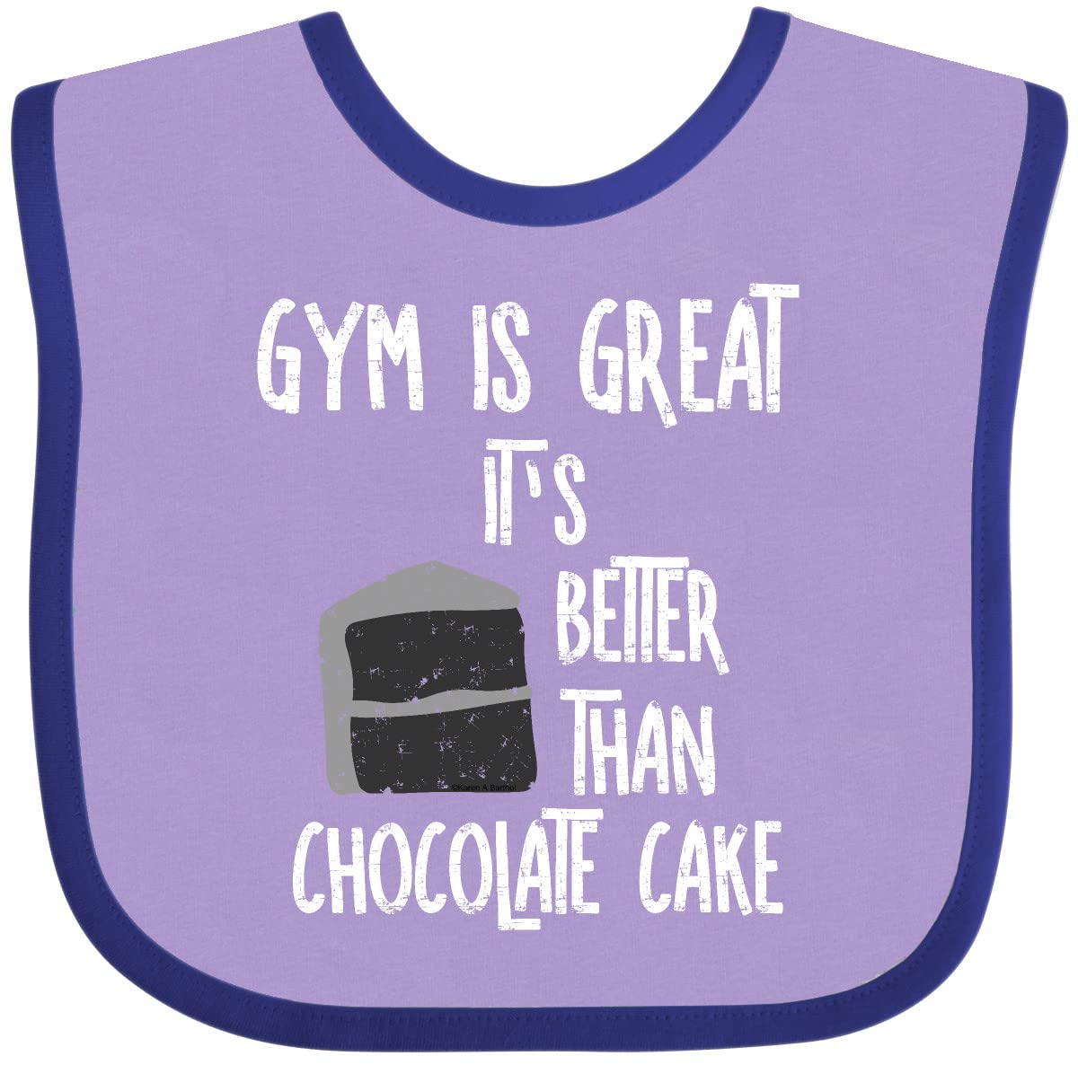 Inktastic Gym Is Great White Text Baby Bib - Soft Cotton Drool Bib for Infants & Toddlers - Perfect for Feeding, Playtime & Daycare