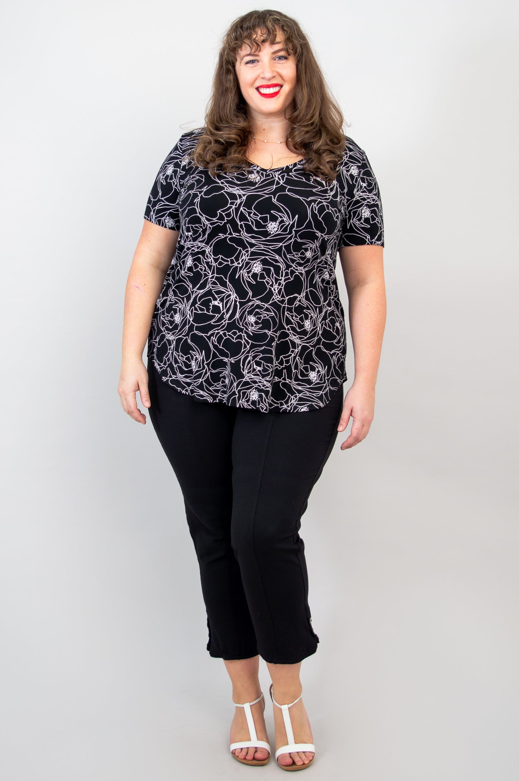 Jackie Short Sleeve Top for Women - Stanley Bamboo Print Blouse - Perfect for Summer Outfits, Casual Wear & Beach Vacations