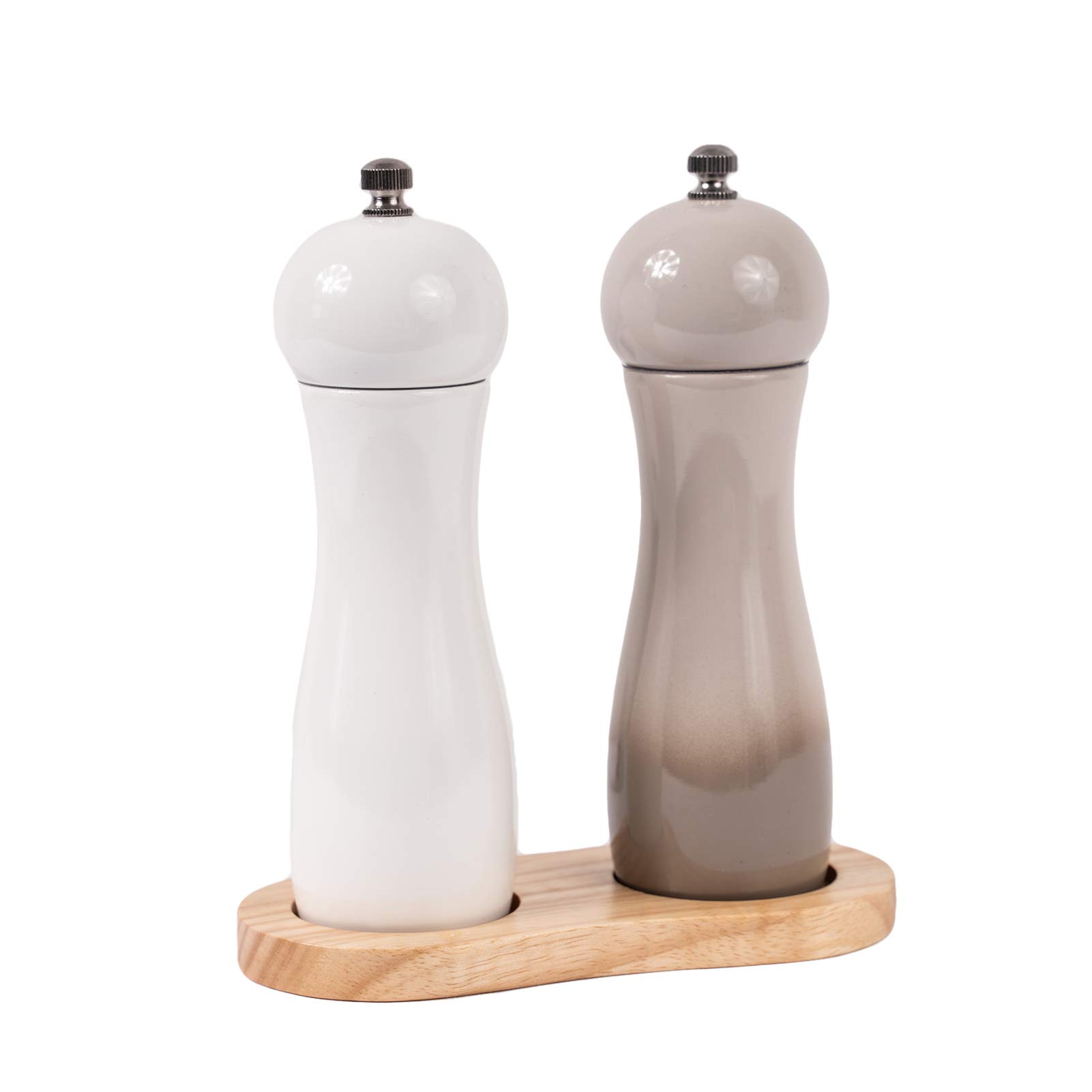 Premium Rubber Wood Salt and Pepper Mill Tray - 5cm Inner Diameter, Natural Dining Table Protector for Grinders | Perfect for Kitchen Countertops, Dining Tables & Gift Giving