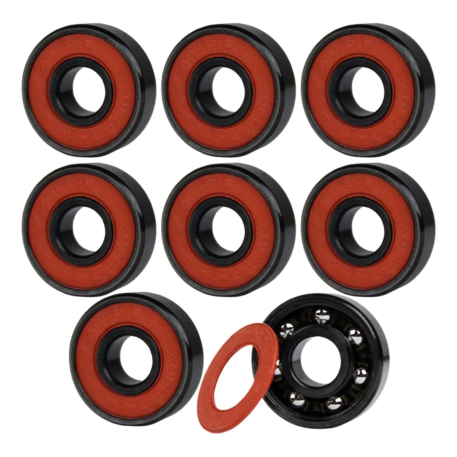 Premium White Skateboard Trucks & Wheels with ABEC 5 Bearings - High-Performance Skateboard Parts for Street & Park Riding