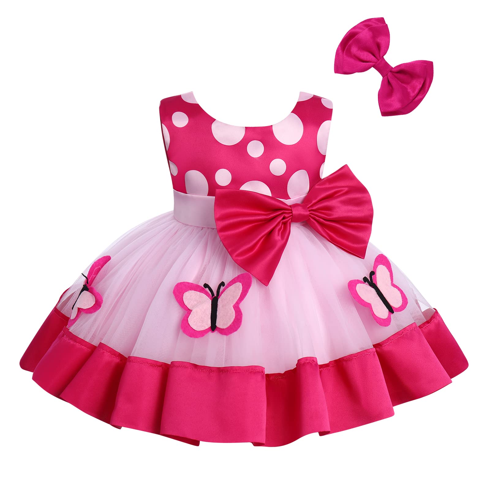 Baby Girl Princess Tutu Dress & Headband Set for Cake Smash, Birthday Party & Baptism - Perfect for 1st Birthday Photo Shoot, Princess Theme Party & Special Occasions
