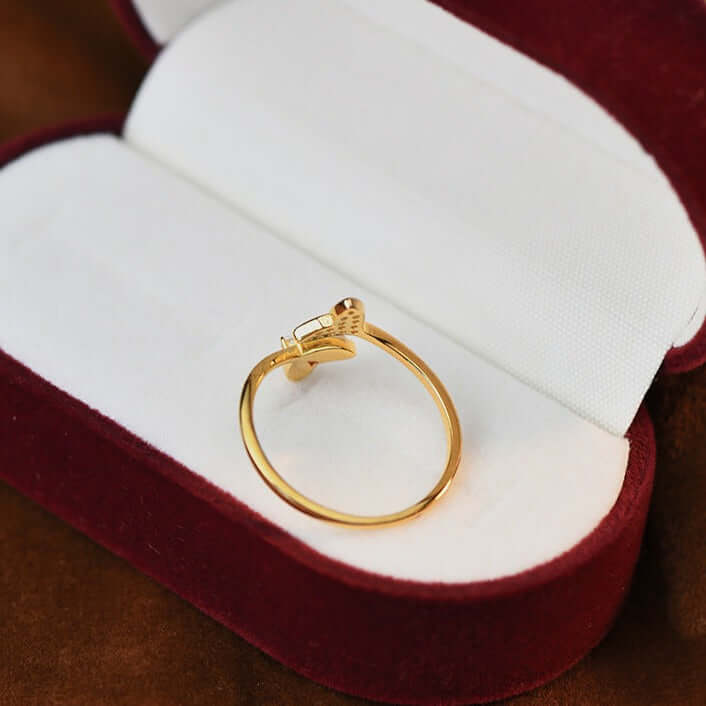 White Gold Whale Tail Split Ring DQ8495 - Elegant Jewelry for Women, Perfect for Gifts, Parties & Everyday Wear