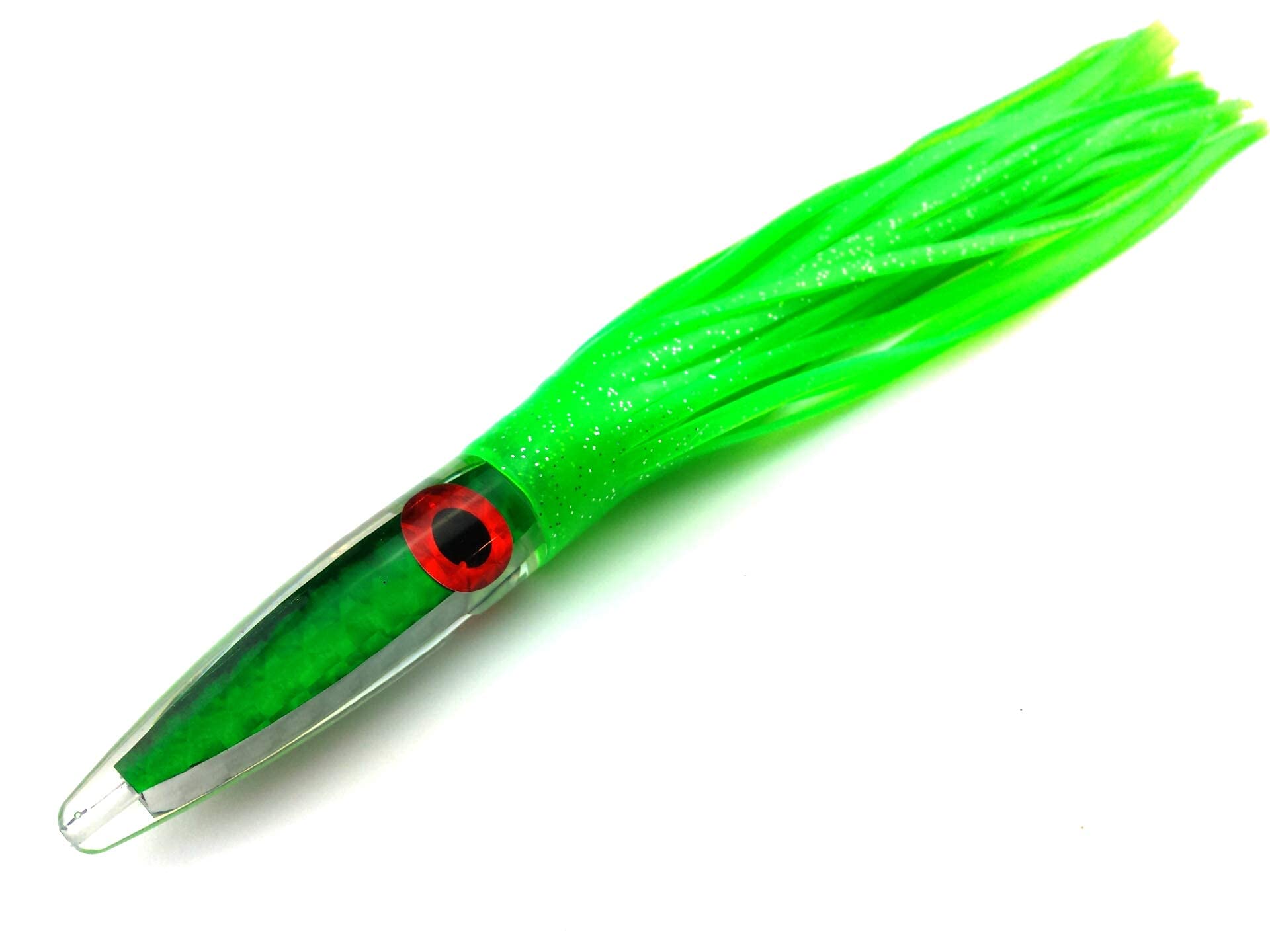 13 Inch Green Machine Style Bullet Tuna Slayer Fishing Daisy Chain with 400lb Leader & 10/0 Hook - Premium Saltwater Trolling Lure for Big Game Fishing (Mahi, Tuna, Marlin)