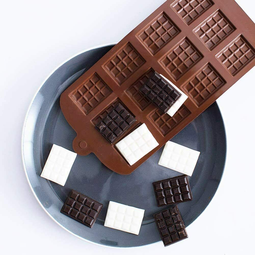 Selecto 2-Piece Non-Stick Silicone Chocolate Molds for Baking - Reusable Mini Energy Bar Candy Molds for DIY Chocolate Making, Perfect for Home Baking & Holiday Treats