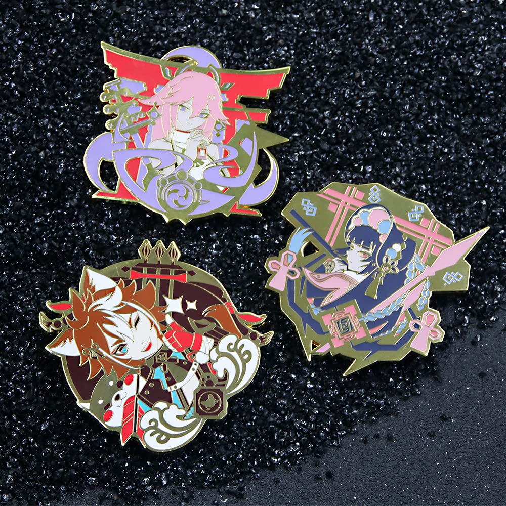 Genshin Impact Hu Tao Brooch Pin - Anime Cosplay Enamel Lapel Pin - Perfect Gift for Fans, Women & Girls - Great for Cosplay, Collecting & Fashion Accessories
