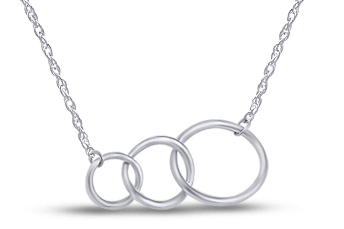10K Gold Infinity Circle Pendant Necklace for Women - Interlocking Triple Loop Design, Elegant Layered Jewelry Gift for Anniversary, Valentine's Day & Special Occasions