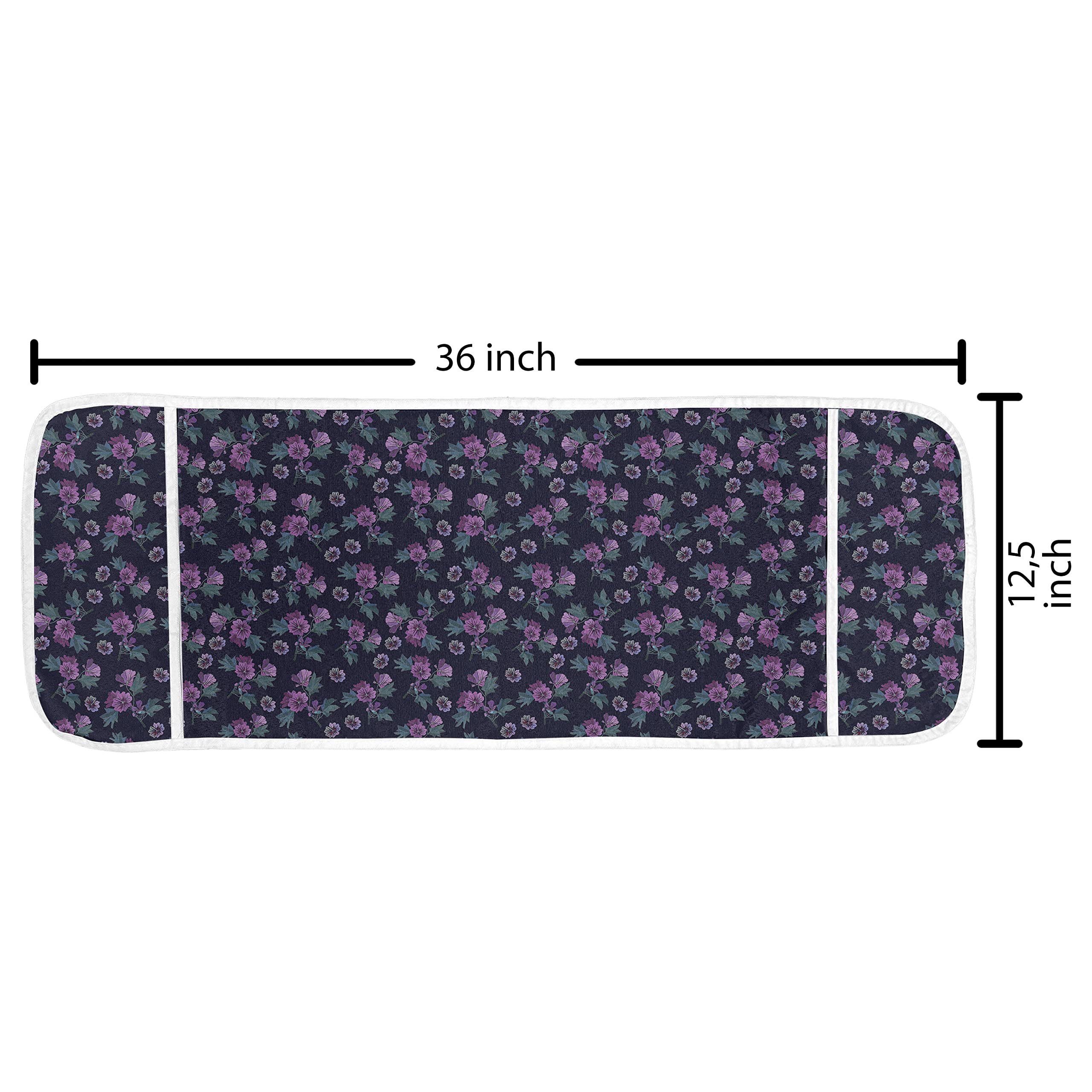 Ambesonne Floral Microwave Cover - Waterproof Kitchen Organizer with Pockets, Dark Purple Fuchsia Lily Poppy Flower Pattern (36