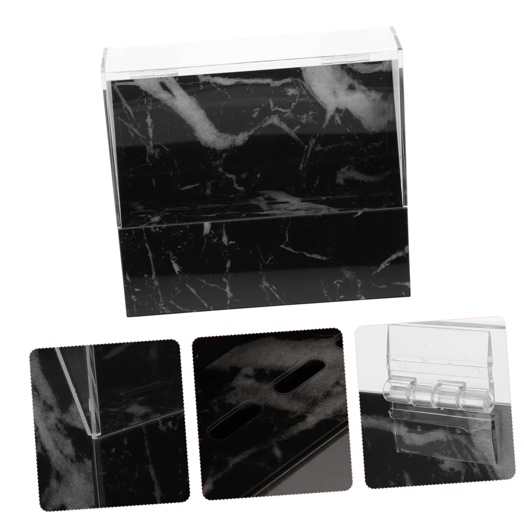 Elegant Black Marble Lash Tweezer Stand - Acrylic 8-Hole Organizer for Eyelash Extensions | Perfect for Salon, Spa & Professional Makeup Artists