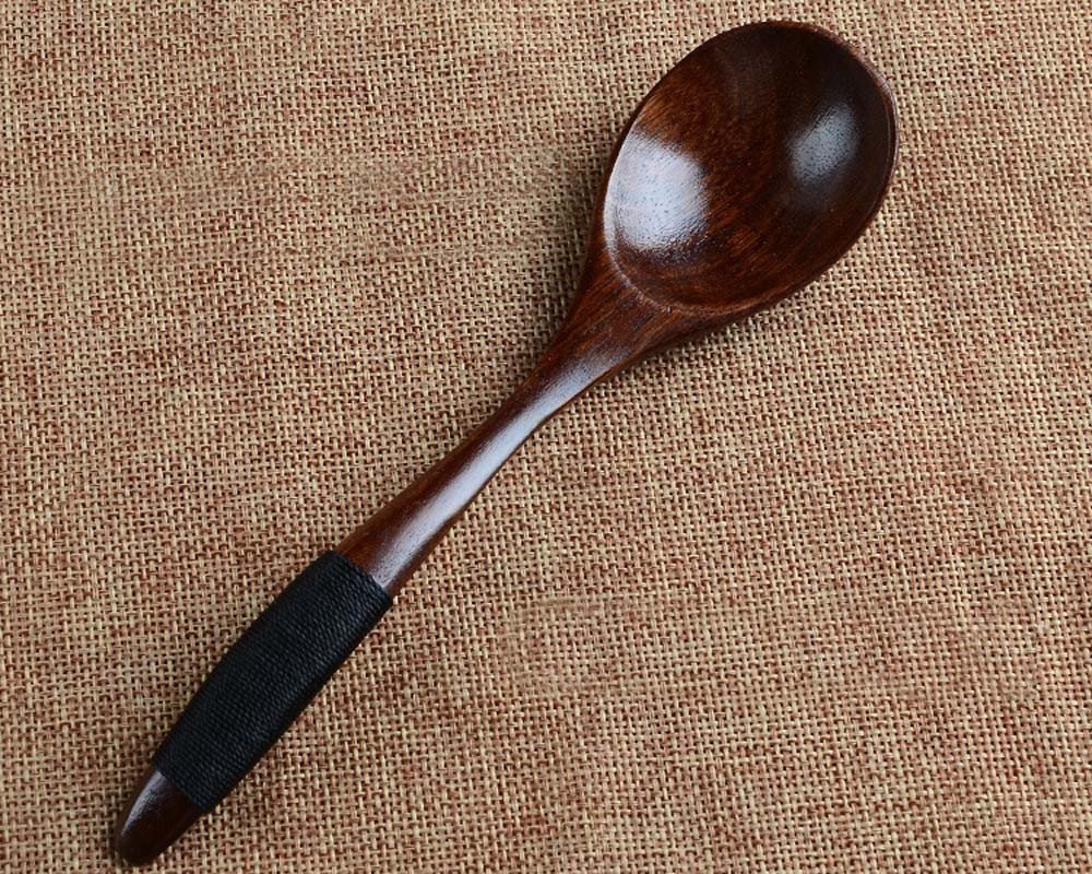 Premium Bamboo Wooden Spoons Set - Natural Kitchen Cooking Utensils for Stirring, Mixing & Serving - Ideal for Soup, Tea, Baking & Catering Use