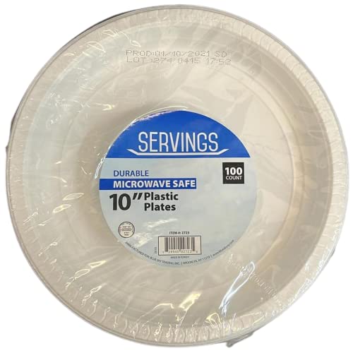 10-Inch Disposable White Plastic Plates - 1000 Count Bulk Pack | Microwave Safe, Heavy Duty Dinner Plates for Restaurants, Hotels, Catering & Elegant Parties | Perfect for Weddings, BBQs, Picnics & Events