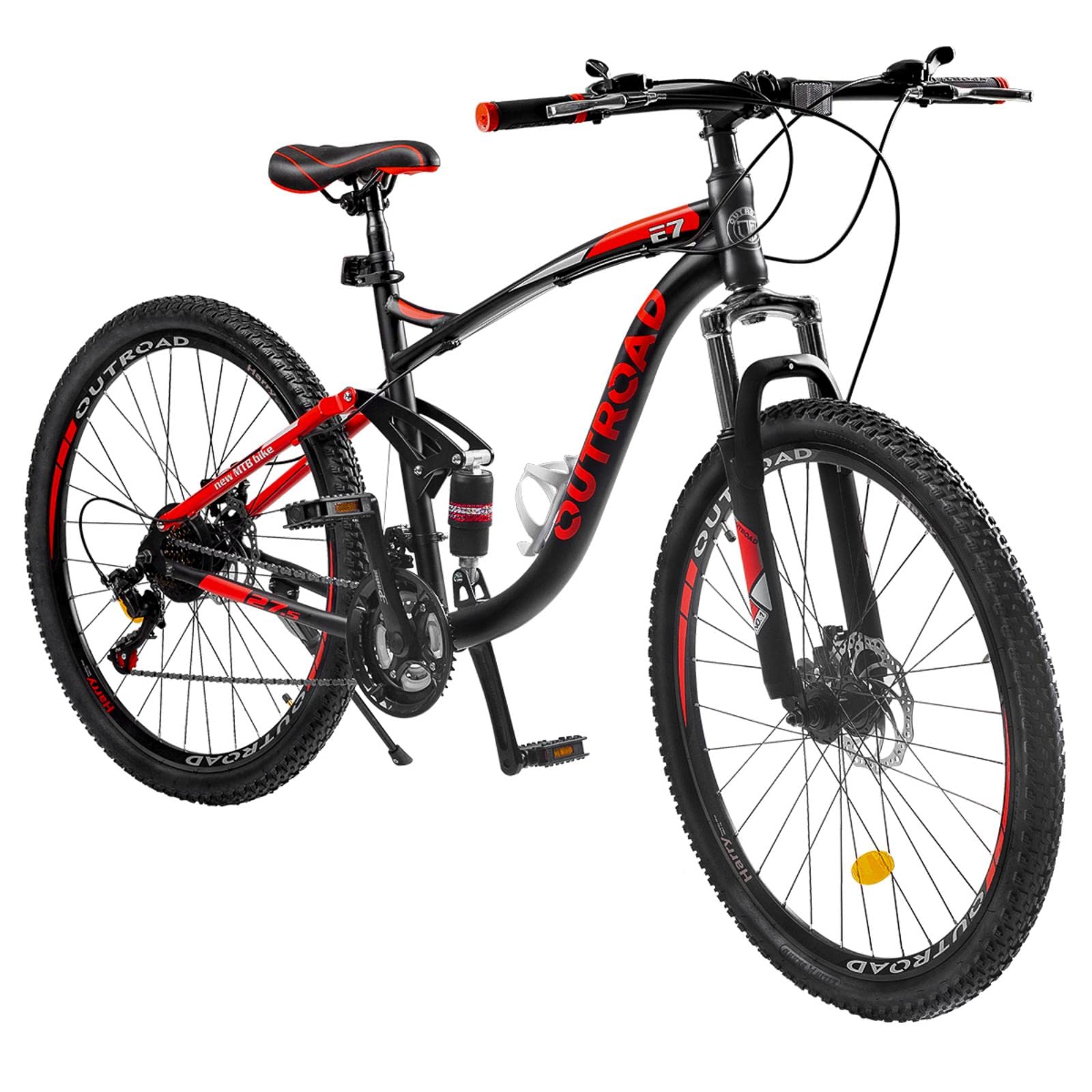 **PanAme 26 Inch Mountain Bike for Men & Women – Aluminum/Steel Frame, 21-Speed Drivetrain, Lock-Out Suspension Fork, Dual Disc Brakes – Perfect for Trail Riding, Commuting & Outdoor Adventures**