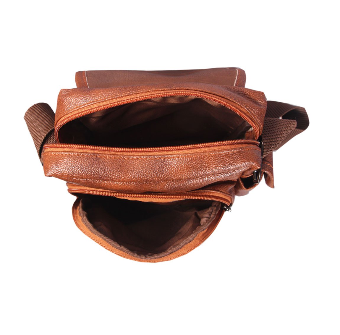 **Leather Messenger Bag for Men - Crossbody Sling Shoulder Bag, Small & Mini Size, Casual Office & Travel Use**    *Perfect for Work Commute, Business Trips, and Everyday Essentials*