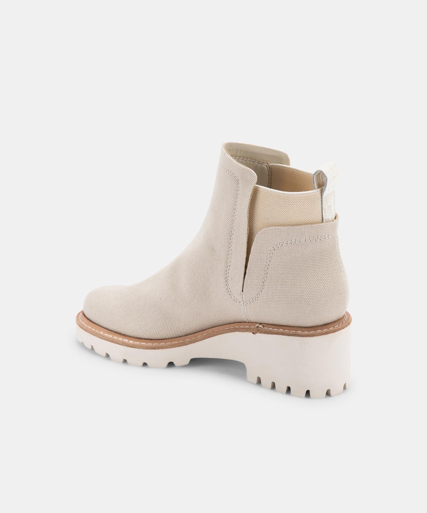 HUEY BOOTIES SANDSTONE CANVAS Shoes - Comfortable & Stylish Women's Slip-On Booties for Casual Wear | Perfect for Walking, Travel & Everyday Outfits