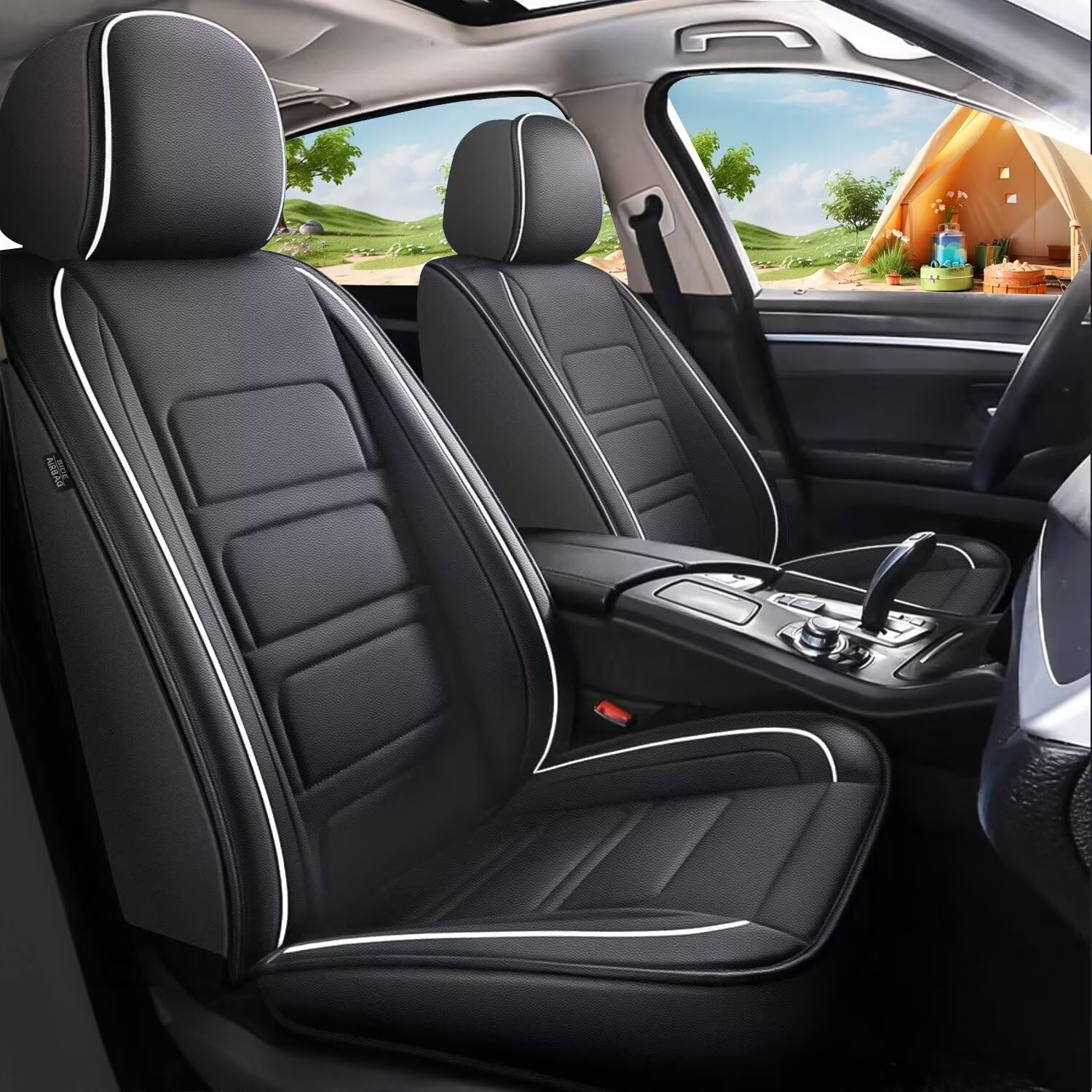 TTX LIGHTING Waterproof Leather Car Seat Covers Full Set (5 Seats) - Compatible with Nissan Murano 2011-2025 - Black Automotive Seat Protector for Comfort & Style - Perfect for Road Trips, Daily Commutes & Family Adventures