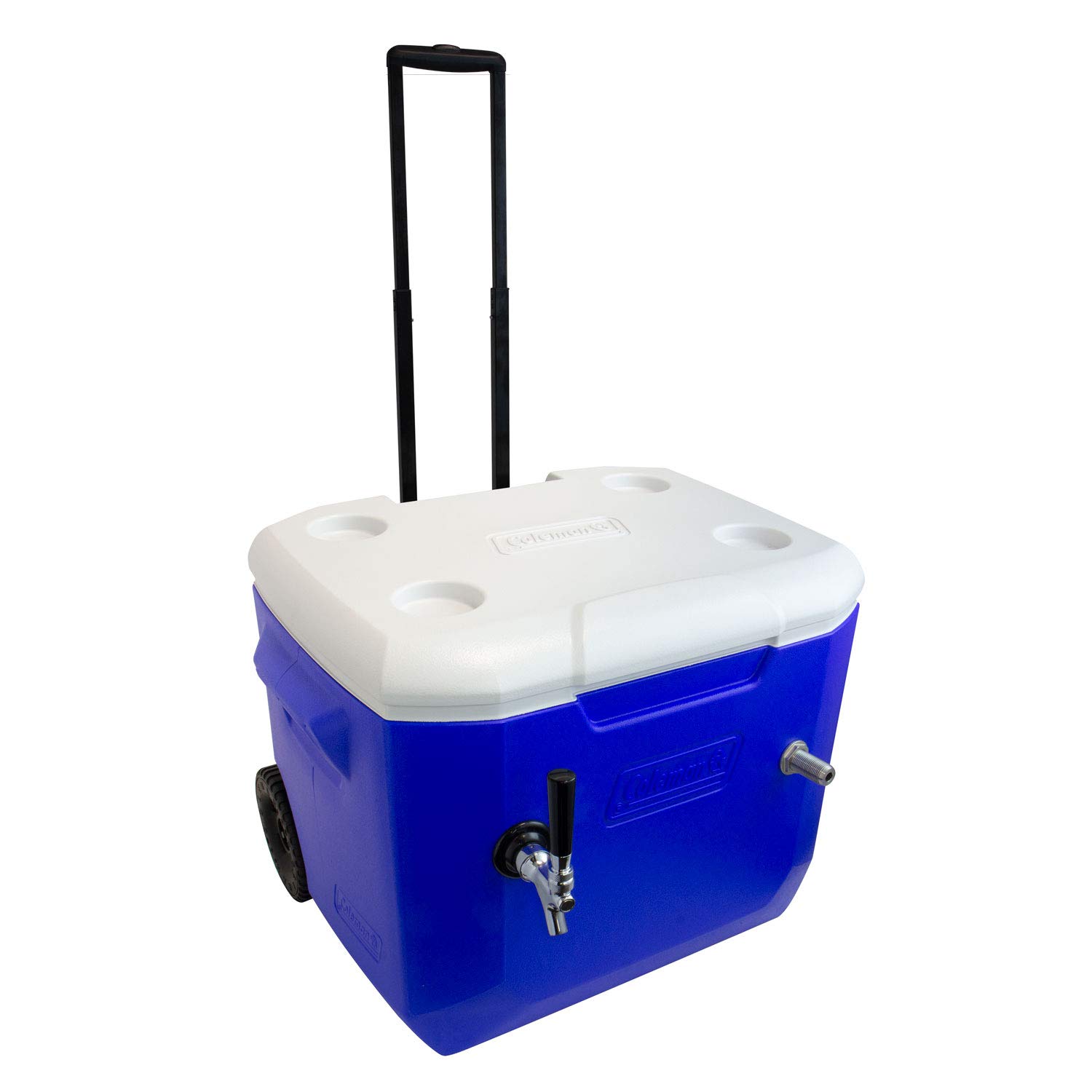 Kegco 1 Tap Jockey Box Portable Beer Dispenser - Blue Stainless Steel Cooler for Outdoor Parties, Camping & Tailgating