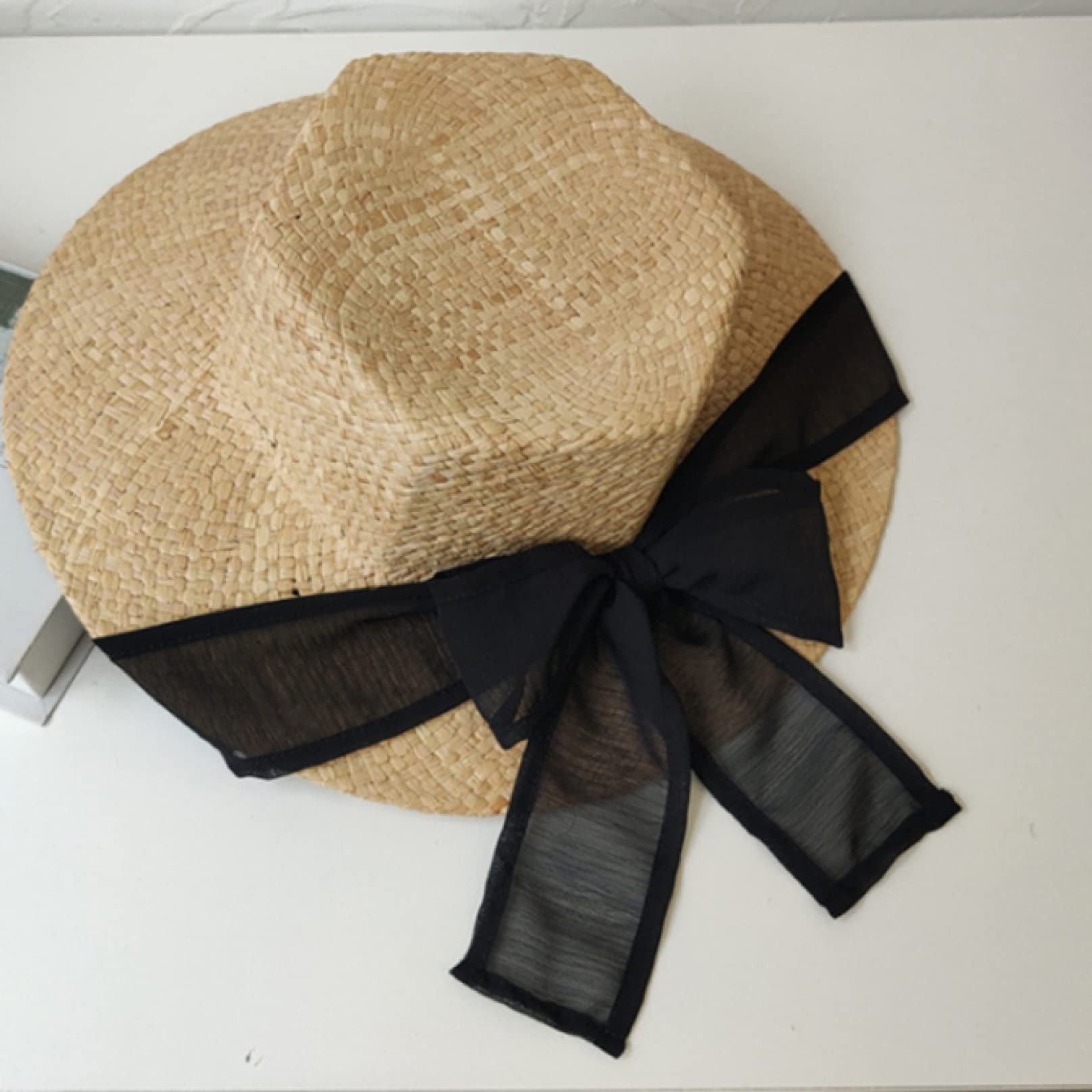 Handmade Women's Straw Sun Hat - Wide Brim Natural Raffia Beach Hat for Summer Vacation, Outdoor Travel & Garden Party