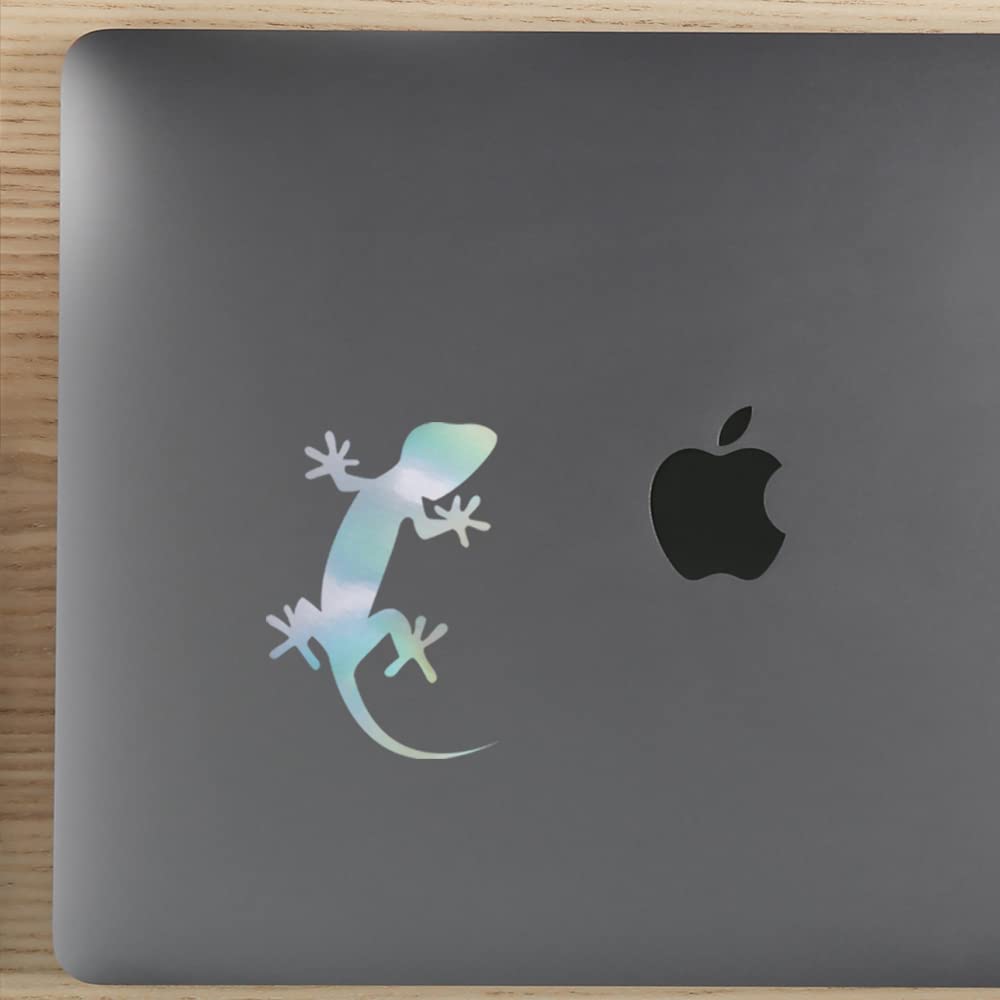 Premium Waterproof Vinyl Gecko Lizard Holographic Decal Stickers (Set of 2) - Durable Adhesive for Laptop, Phone, Helmet, Car Window, Bumper, Mug, Cup, Door & Wall Decoration - Perfect for Outdoor Use, DIY Crafts & Personalizing Your Belongings