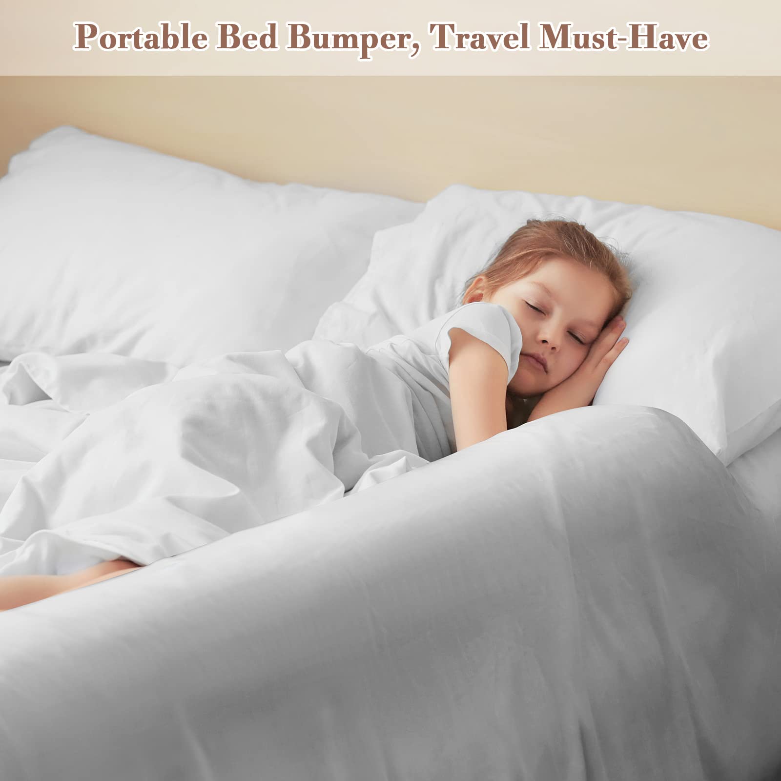 Inflatable Travel Bed Rails for Toddlers (2-Pack) - Portable Blow Up Bed Guard for Kids - Fits Full, Queen & King Size Beds - Home & Hotel Use - Perfect for Travel, Camping and Sleepovers